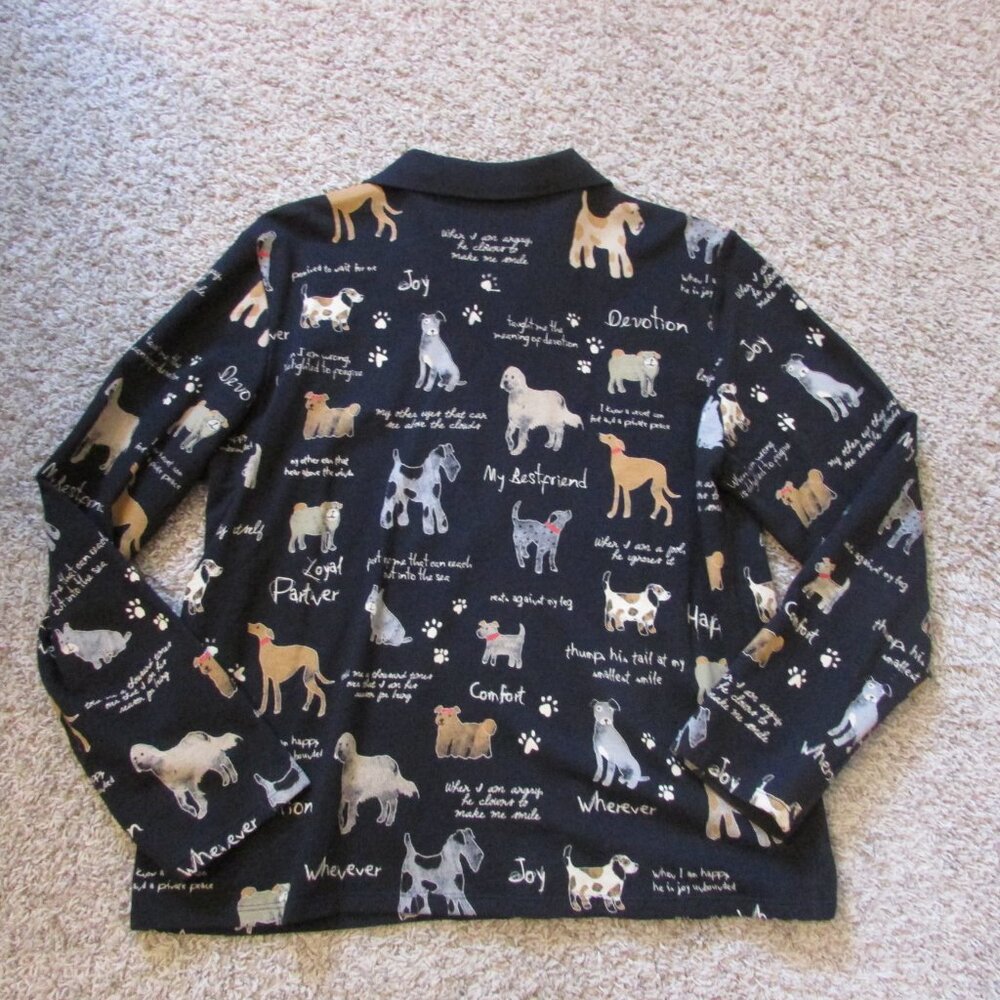 NWOT Jess & Jane XL Dog Quotes Jacket Rhinestone Full Zip Black Graphic - Picture 2 of 2